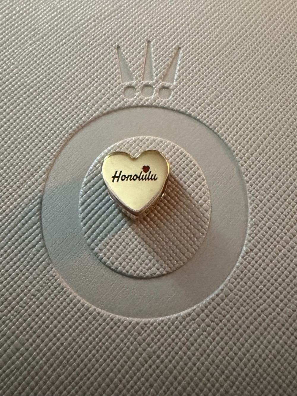 Authentic Pandora Gold Heart Honolulu Exclusive Charm with Red Accent